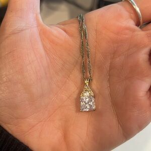 Silver Cubic Zirconia Pendant Necklace